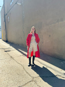 Red trench coat - S/M